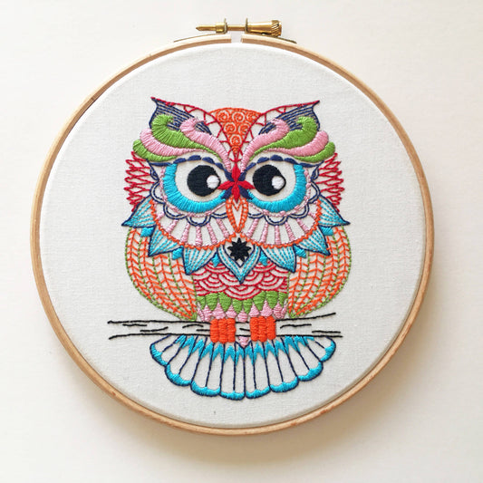 Owl Embroidery Kit: Simple kit - no hoop