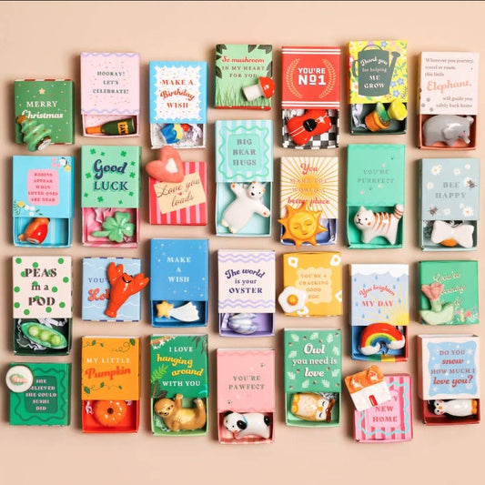 Tiny Matchbox Ceramic Tokens: Bear