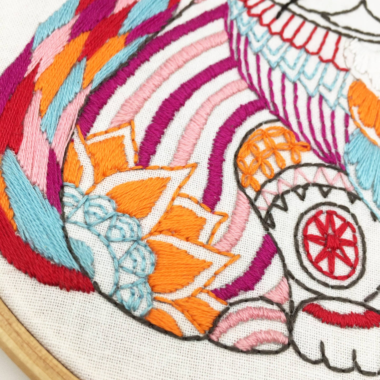 Cat Embroidery Kit: Simple kit - no hoop