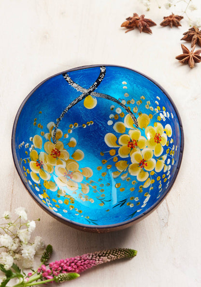 Coconut Bowl With Flowers