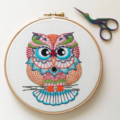 Owl Embroidery Kit: Simple kit - no hoop