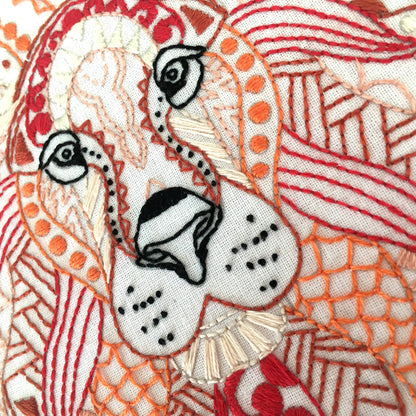 Lion Embroidery Kit: Simple kit - ho hoop